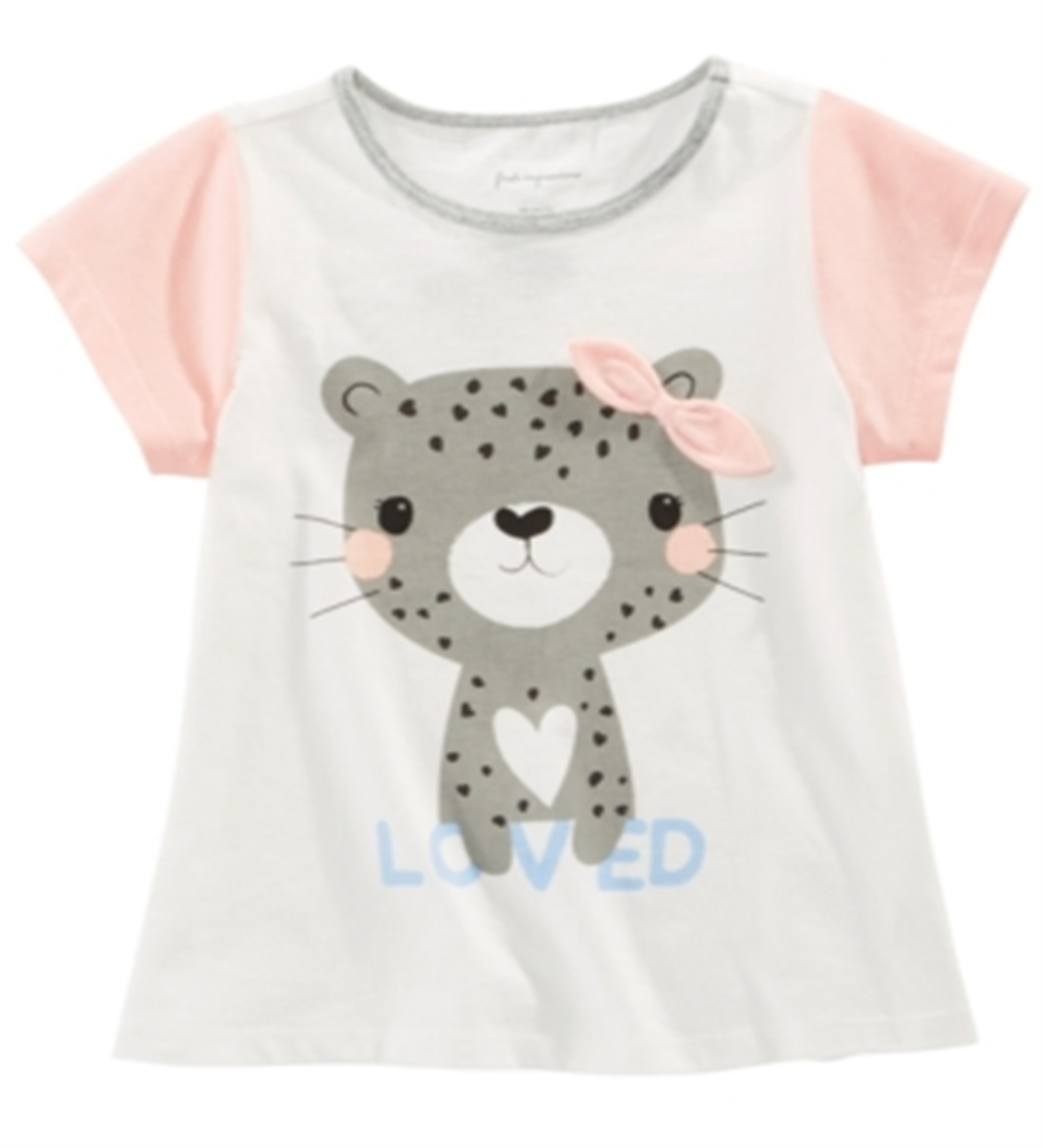 First Impressions Baby Girl's Cotton Colorblocked Cheetah T-Shirt White Size 12MOS