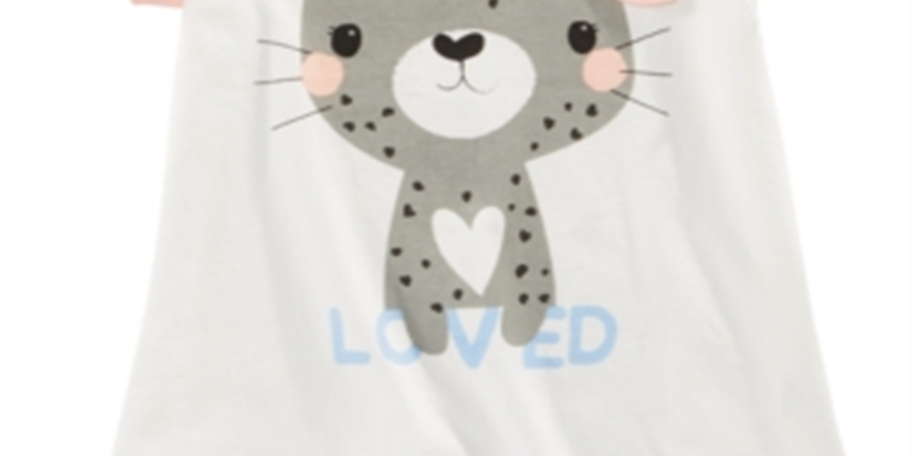 First Impressions Baby Girl's Cotton Colorblocked Cheetah T-Shirt White Size 12MOS