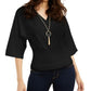 Thalia Sodi Women's Dolman Sleeve Necklace Top Black Size Large