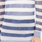INC International Concepts Women's Striped Open Stitch Sweater White-Blue Size Petite L