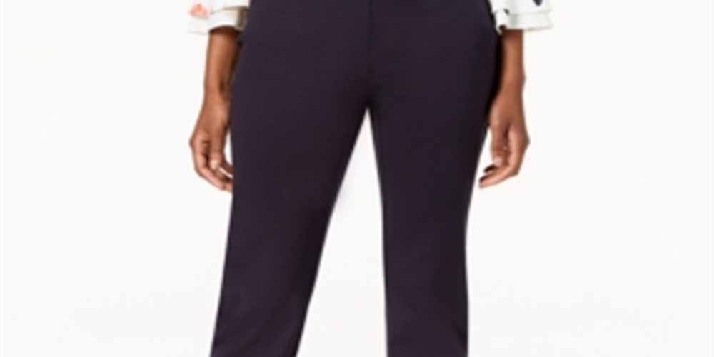 Charter Club Women's Pull on Ponte Knit Pants Blue Size 18X4.5