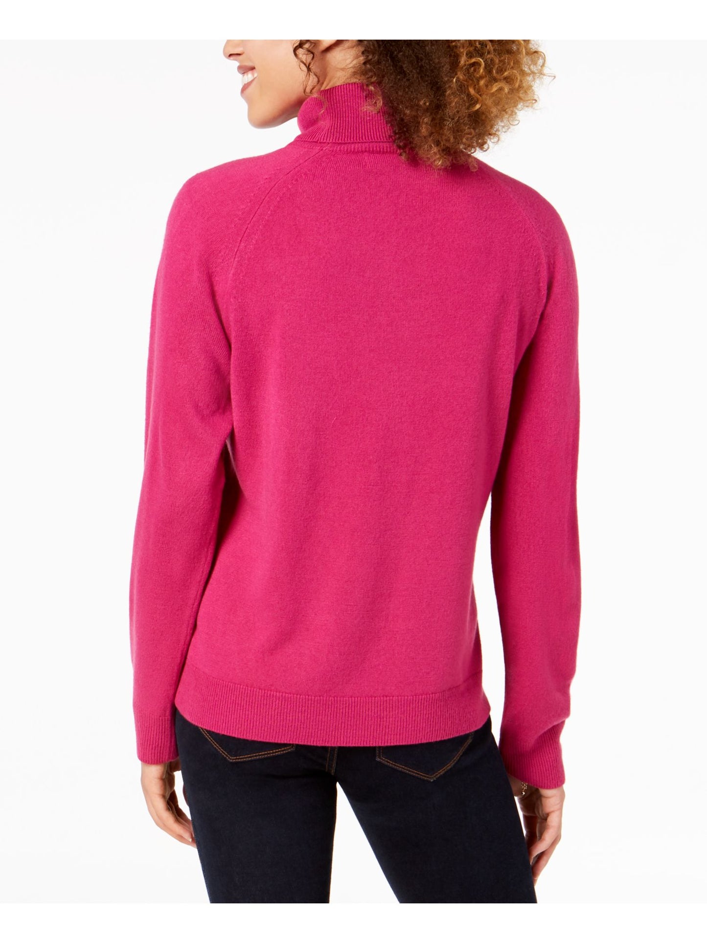 Karen Scott Women's Luxsoft Turtleneck Sweater Pink Size Petite Small