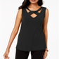 JM Collection Women's Twist Neck Tank Top Black Size Small