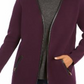 Charter Club Women's Milano Cotton Open Front Cardigan Purple Size Medium