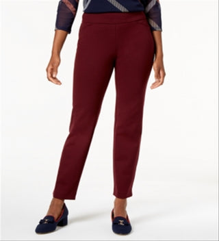 Charter Club Women's Pull on Ponte Knit Pants Maroon Size 6P