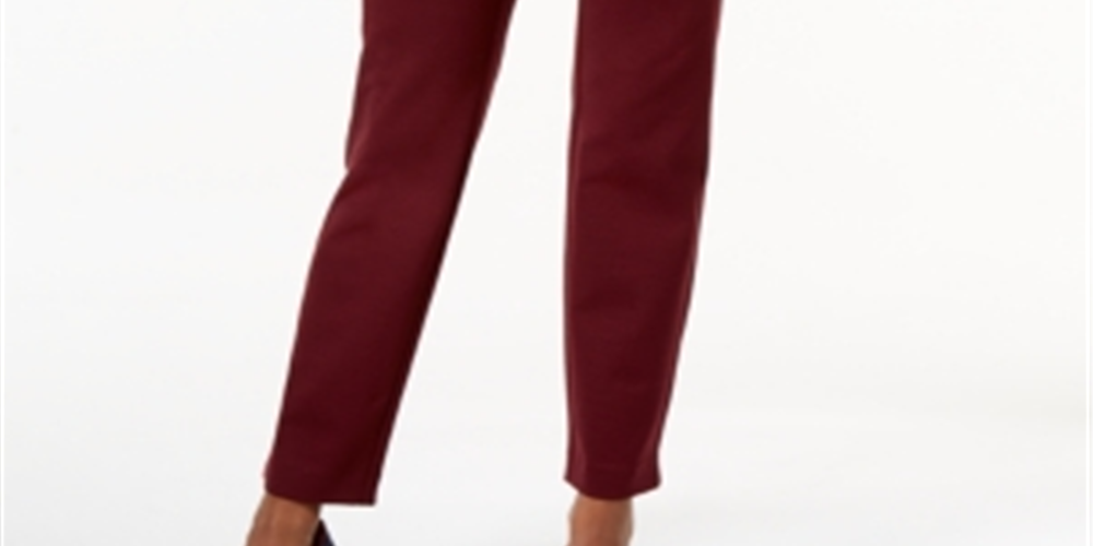 Charter Club Women's Pull on Ponte Knit Pants Maroon Size 6P