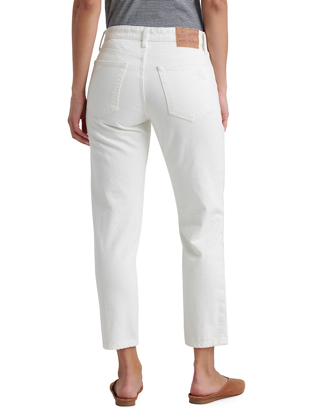 Lucky Brand Women's Distressed Ankle Jeans White Size 25