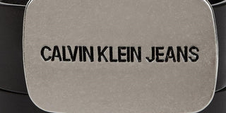 Calvin Klein Men's Plaque Buckle Leather Belt Black Size 30