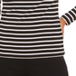 Charter Club Women's Metallic Stripe Top Black Size XX-Large