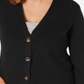Karen Scott Women's Mixed Stitch Cardigan Black Size X-Small
