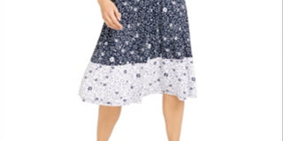 Charter Club Women's Floral Sleeveless Dress Blue Size XX-Large