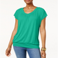 JM Collection Women's Blouson T-Shirt Green Size Small