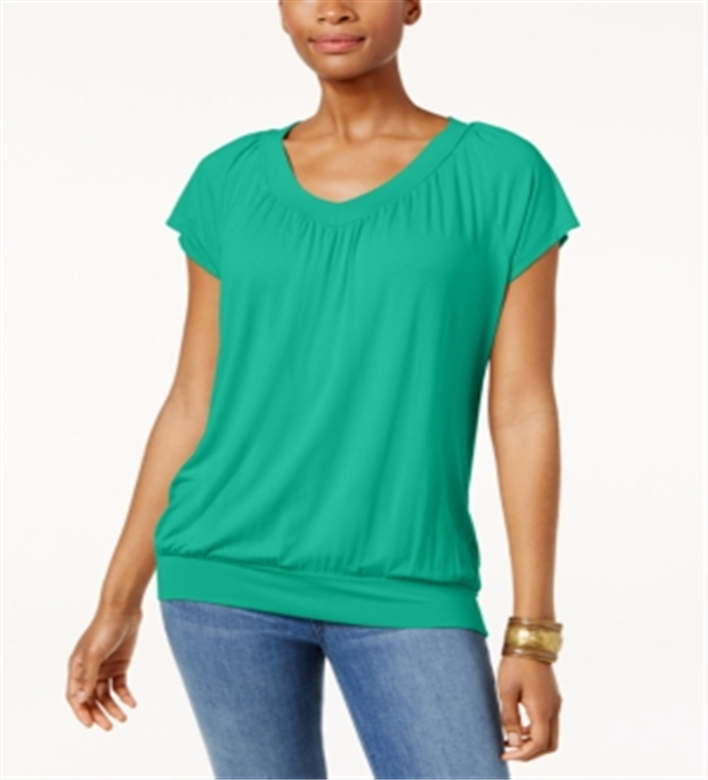 JM Collection Women's Blouson T-Shirt Green Size Small
