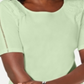 Karen Scott Women's Cotton Lace Applique T-Shirt Aloe Green Size -Petite L