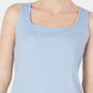 Karen Scott Women's Square Neck Cotton Tank Top Blue Size Small