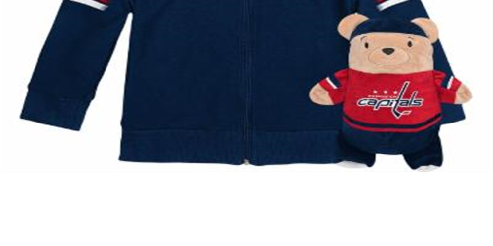 Cubcoats Boy's Toddler Washington Capitals 2-in-1 Transforming Full-Zip Hoodie & Soft Plushie Navy