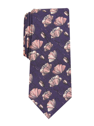 Bar III Men's Floral Slim Neck Tie Purple Size Regular