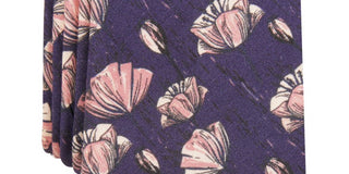 Bar III Men's Floral Slim Neck Tie Purple Size Regular