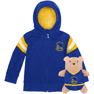 Cubcoats Boy's Toddler Golden State Warriors 2-in-1 Transforming Full-Zip Hoodie & Soft Plushie Royal Size 3T