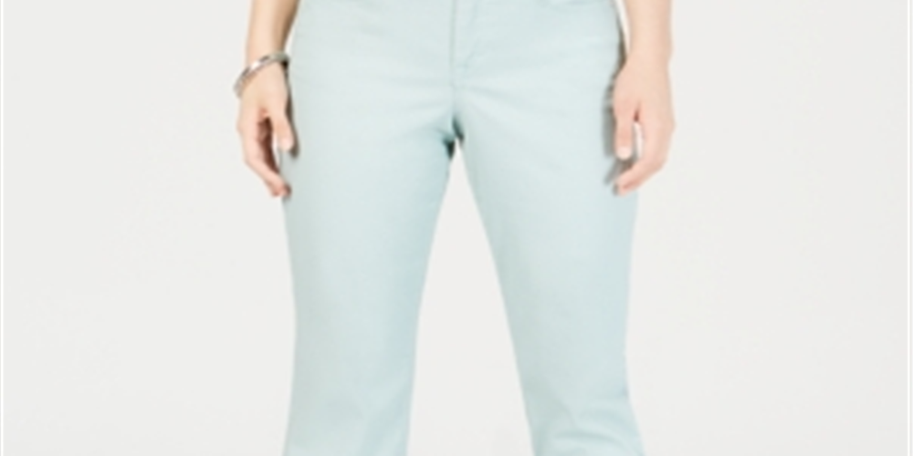 Style & Co Women's Tummy Control Straight Leg Fashion Jeans Aqua Mint Size  6