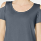 JM Collection Women's Cold Shoulder Swing T-Shirt Blue Size Medium