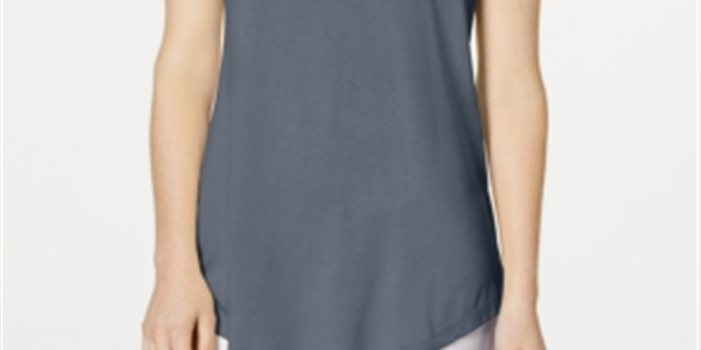 JM Collection Women's Cold Shoulder Swing T-Shirt Blue Size Medium