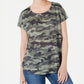 Style & Co Women's Camouflage Scoop Neck T-Shirt Green Size Medium