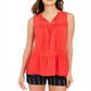 Style & Co Women's Cotton Sleeveless Peasant Top Red Size Medium