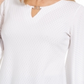 JM Collection Women's Embellished Flared Sleeve Top White Size X-Small