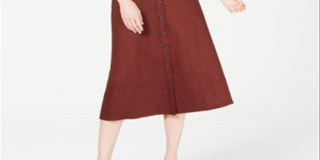 Alfani Women's V Neck Sleeveless Button Down Dress Brown Size 8