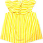 Style & Co Women's Striped Ruffle Sleeve Cotton Top Yellow Size Large
