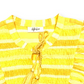 Style & Co Women's Striped Ruffle Sleeve Cotton Top Yellow Size Large