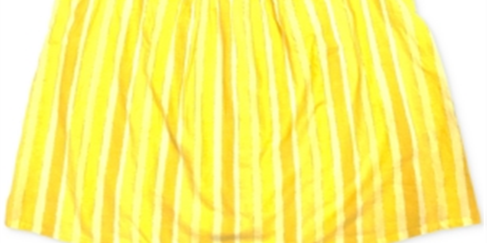 Style & Co Women's Striped Ruffle Sleeve Cotton Top Yellow Size Large