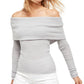 Free People Women's Sleeve Off Shoulder T-Shirt Top Gray Size X-Large