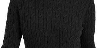 Charter Club Women's Textured Embellished Patterned Long Sleeve Jewel Neck Sweater Black Size X-Small