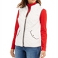 Charter Club Women's Zip Front Quilted Cotton Vest Vanilla Size Petite S