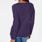 Karen Scott Women's Satin Trim Scoop Neck Top Purple Size X-Large