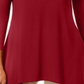 JM Collection Women's V Neck Handkerchief Hem Top Red Size Large