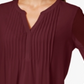 Charter Club Women's Double Ruffle Solid Pintuck Top Red Size X-Large