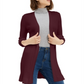 Maison Jules Women's Ribbed Open Cardigan Sweater Red Size X-Large