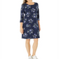 Karen Scott Women's Floral Print Dress Blue Size X-Small