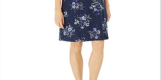 Karen Scott Women's Floral Print Dress Blue Size X-Small