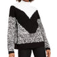 Bar III Women's Textured Turtleneck Sweater Black Size -L