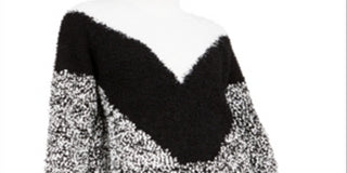 Bar III Women's Textured Turtleneck Sweater Black Size -L