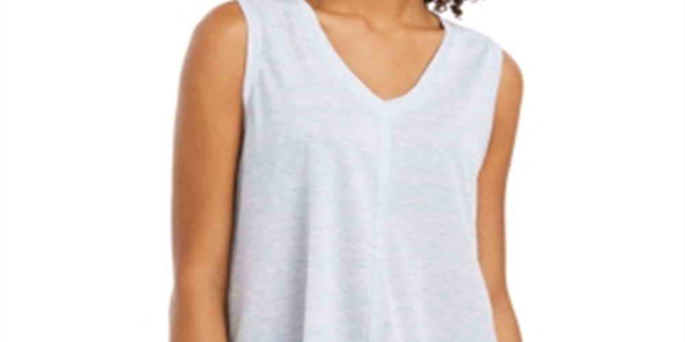 Style & Co Women's V Neck High Low Tank Top Purple Size Small