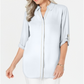 JM Collection Women's Caviar Trim Button up Top White Size Large