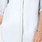 JM Collection Women's Caviar Trim Button up Top White Size Large