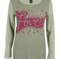 Style & Co Women's Love Print Embellished Sweatshirt Blue Size 2