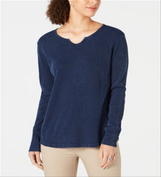 Style & Co Women's Cotton Thermal Top Blue Size Petite P