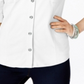Style & Co Women's Jersey Utility Shirt White Size Petite S